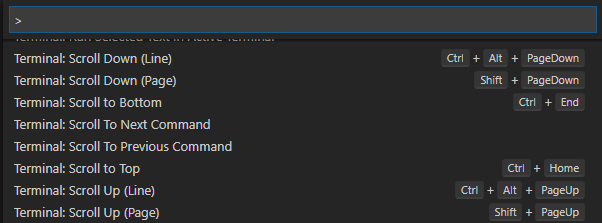 Terminal Scrolling in Command Palette