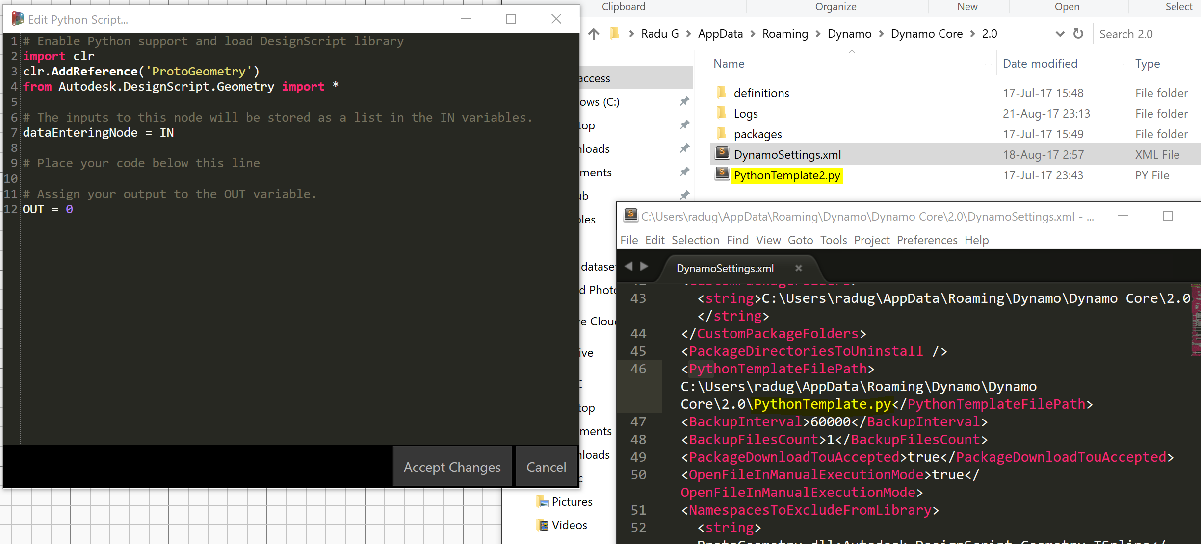 default python template