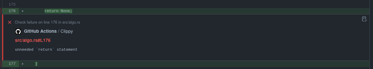 GitHub actions annotation in PR diff