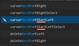 vscode cursorWordPartStartLeft