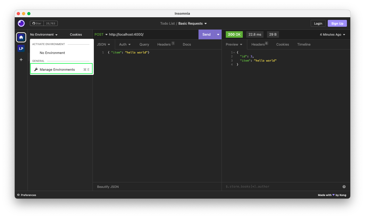 insomnia-manage-environments