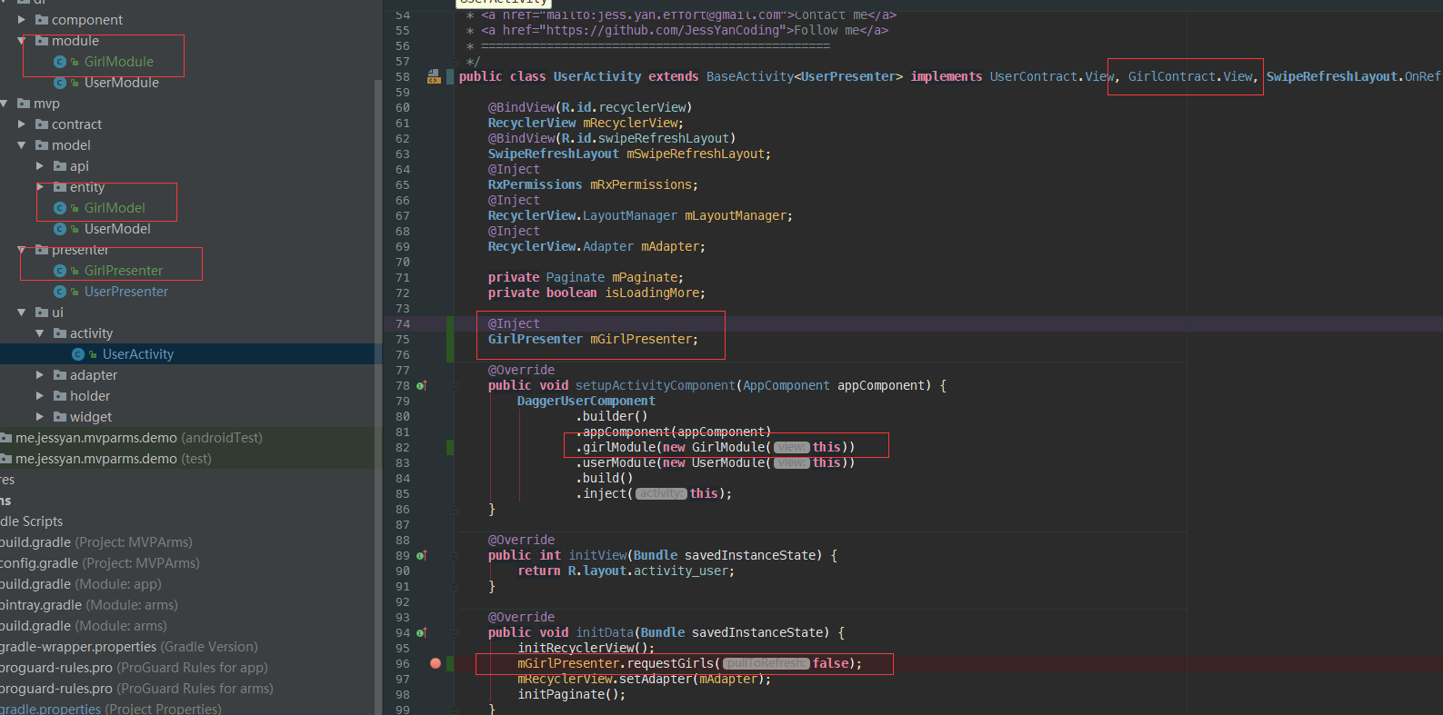 UserActivity 中注入通用 P