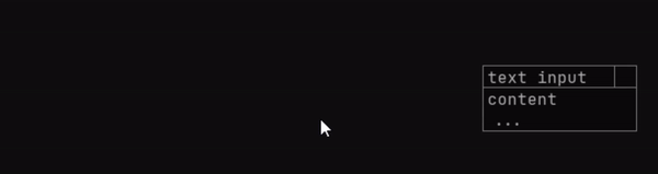 text input looks like this