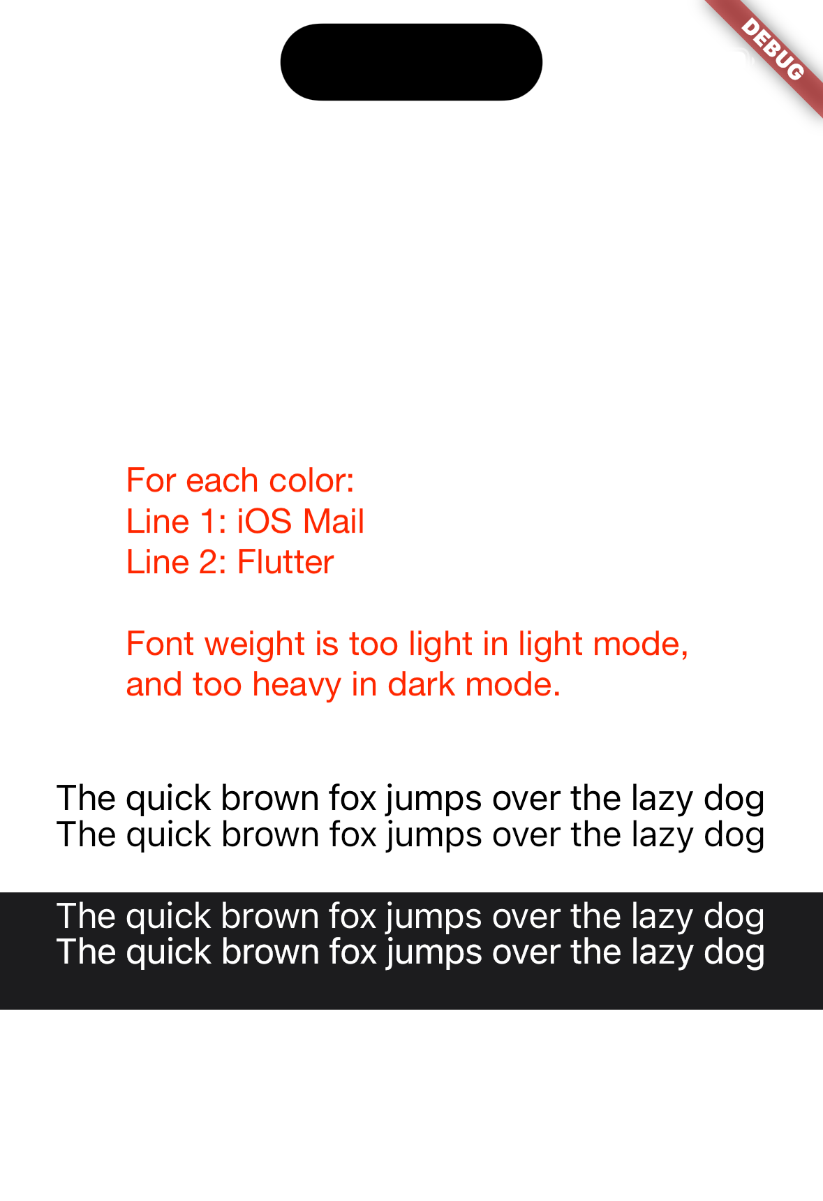 Font weight is too light in light mode, and too heavy in dark mode