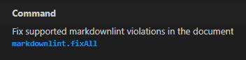 markdownlint fix all command
