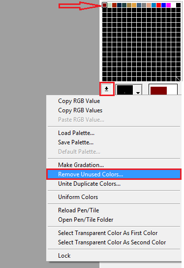 Graphics gale remove unused colors