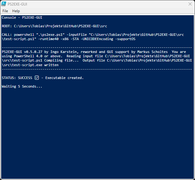 Screenshot from the Console Page
