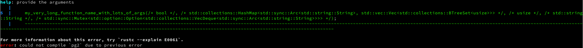 Underlining with a tilde '~' takes up two lines because the terminal width is not large enough