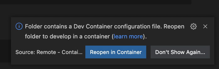 Reopen in Container
