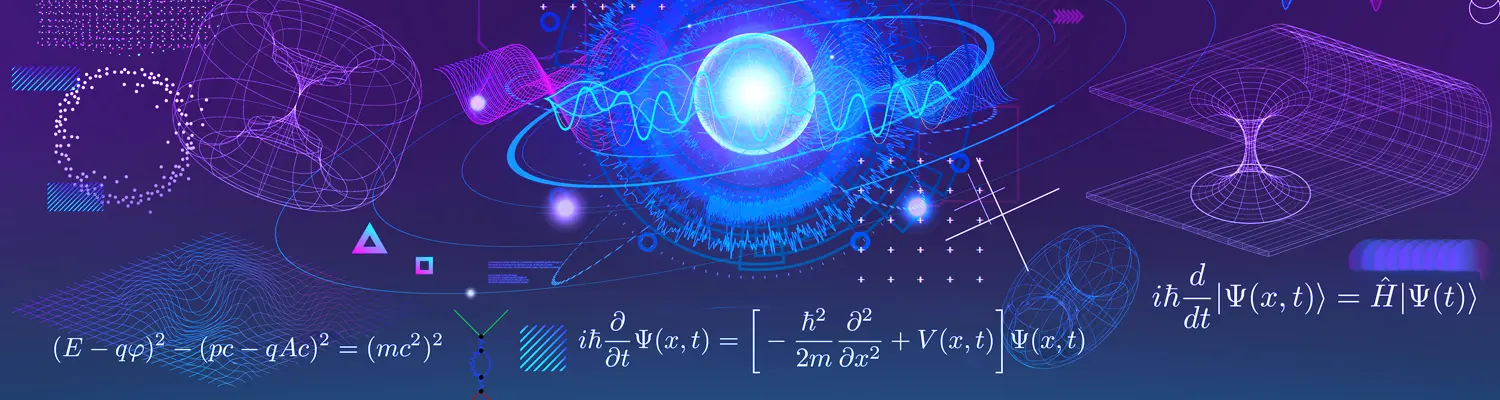 concept diagram of equations and scientific renderings