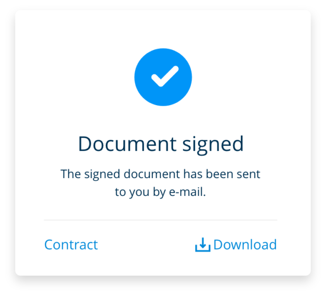 Notification that document has been signed with Visma Sign