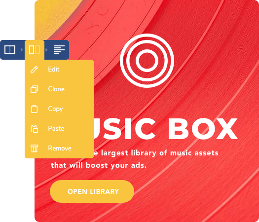 Easy to use interface Easy to use drag and drop editor