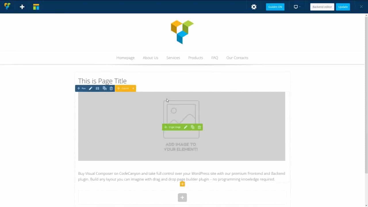 Navigation Interface Visual Composer - Visualmodo WPBakery usage guide