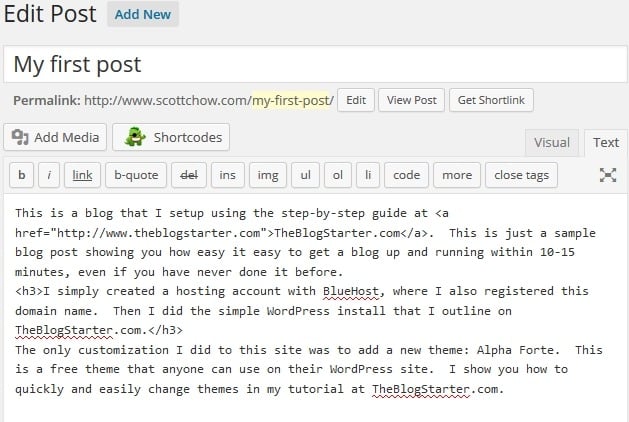 Plan text html section