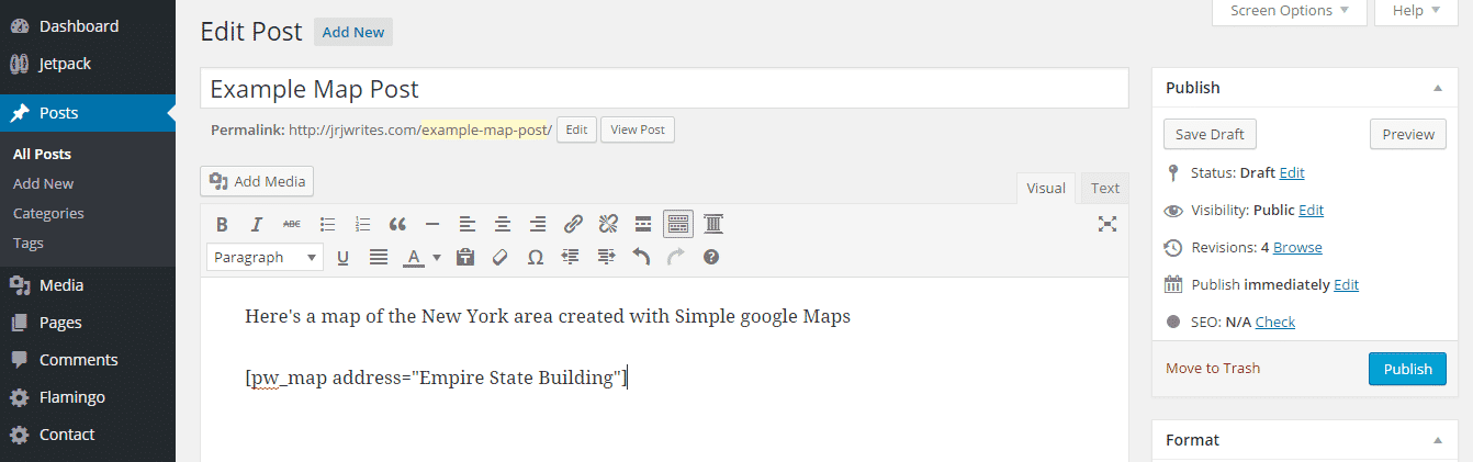 Simple Google Maps Short Code