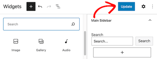 click Update and the widget will now be live on your website WordPress widgets Guide Beginners