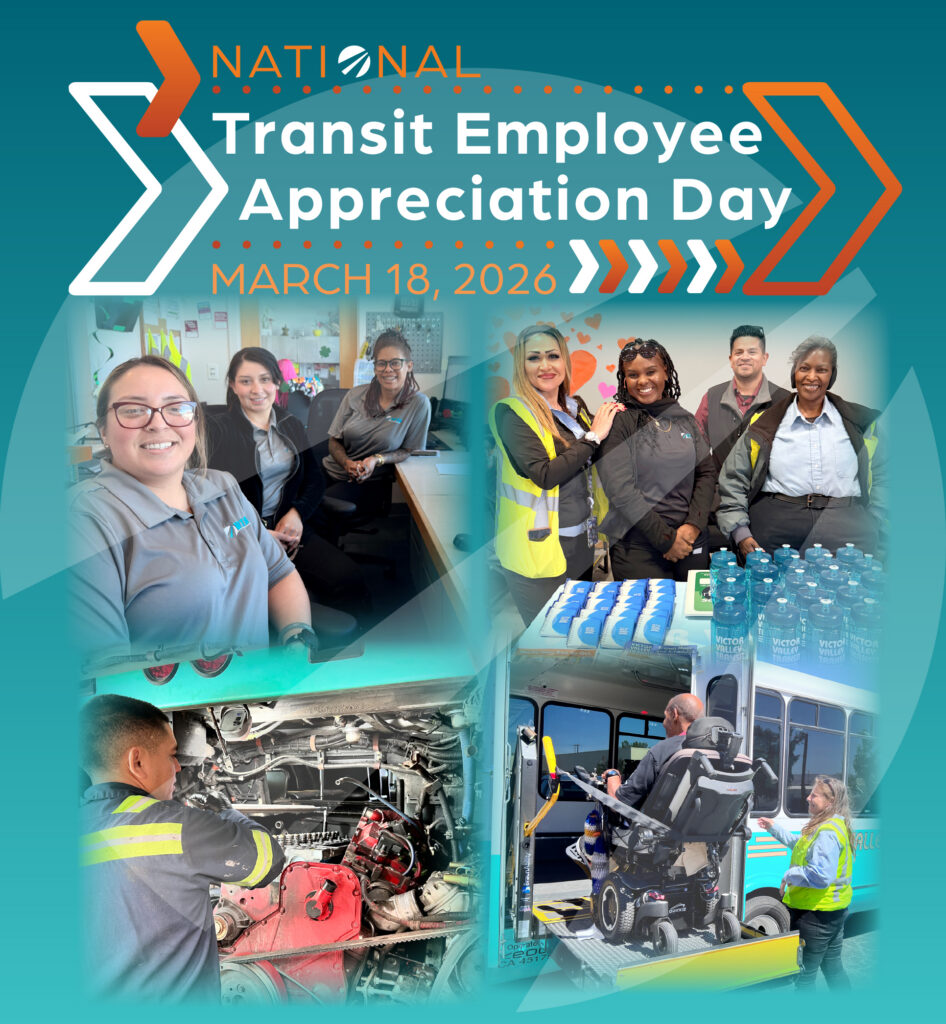 Public transit staff posing for photographs