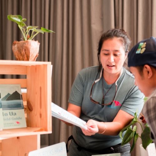 Marion talking to Customer