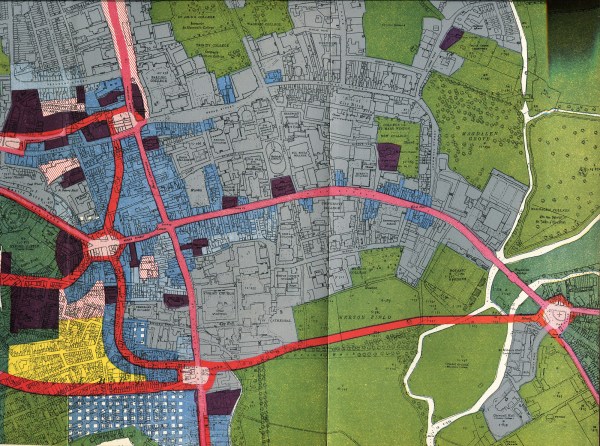 Thomas Sharp Oxford Replanned proposed zoning map