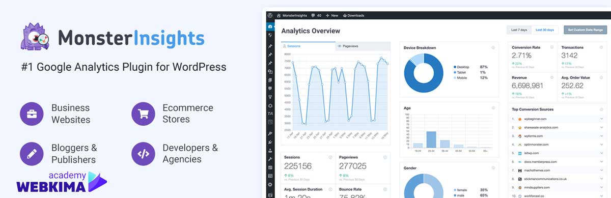 افزونه Google Analytics by MonsterInsights - بهترین افزونه گوگل آنالیتیکس