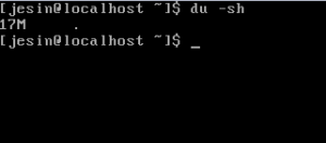 Use the -s parameter to display the size in one line linux du command sh parameter