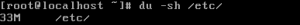 The size of the specified directory is displayed in human readable format linux du command sh parameter directory specified