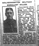 Military Medallist Killed. 7 November 1917