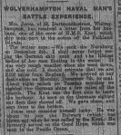 Wolverhampton Naval Man's Battle Experience