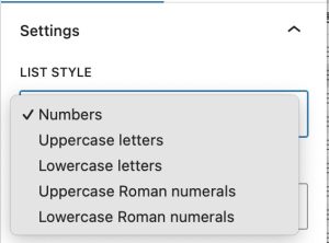 List style of Ordered list