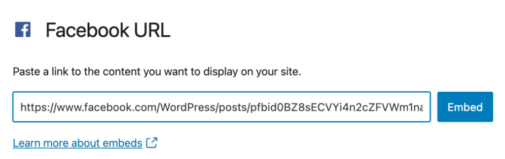 Embed the post into the block