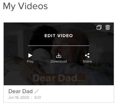 Open video you want to embed from Animoto