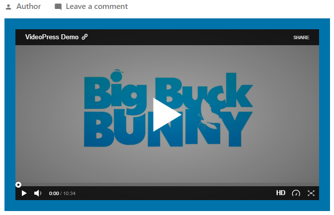 VideoPress embeds with a blue background-color
