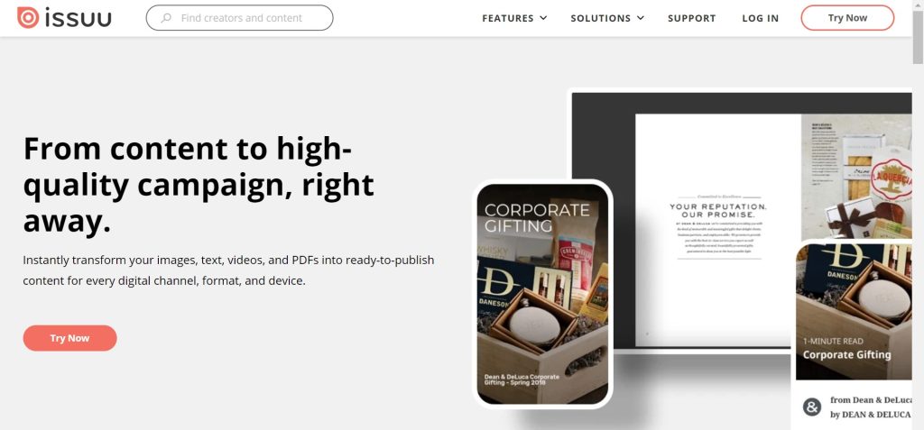 Go to Issuu.com to create your account and contents