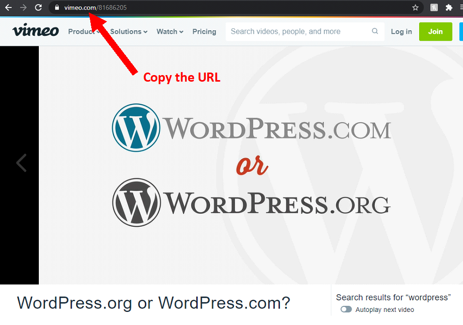How to get the vimeo video URL
