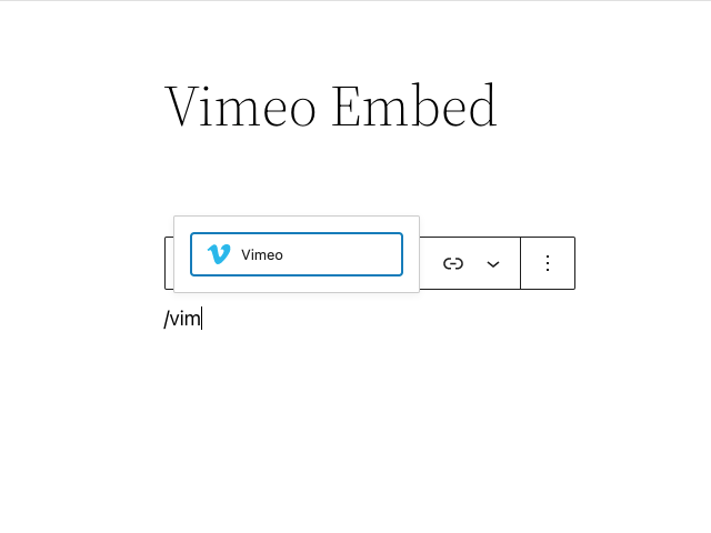 How to quickly add a vimeo block