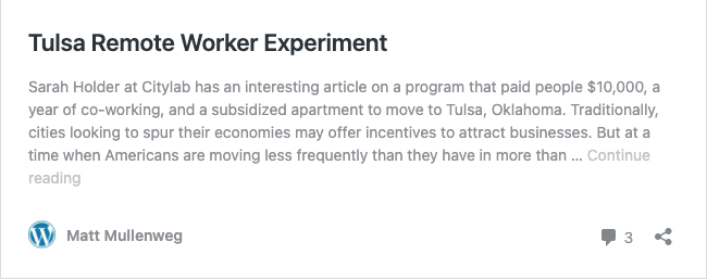 Preview of a WordPress embed after adding a URL