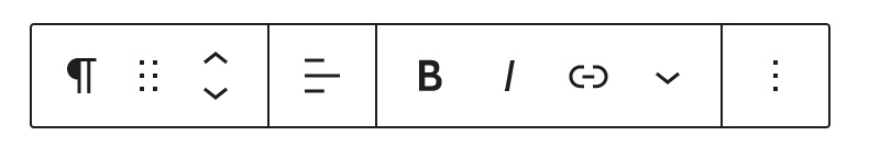 Block Toolbar for the paragraph block.
