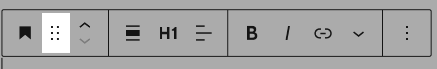 Drag option in the Heading block