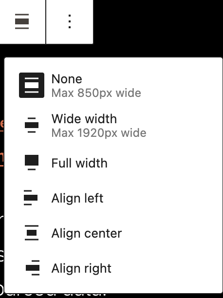 Change alignment in the Tag Cloud block