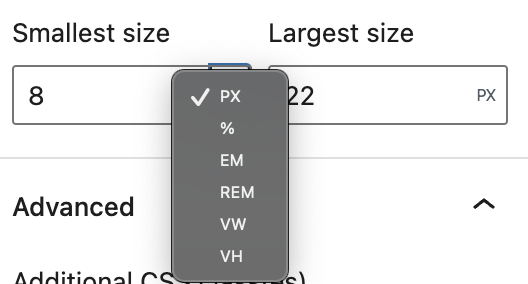 Font size in the Tag Cloud block