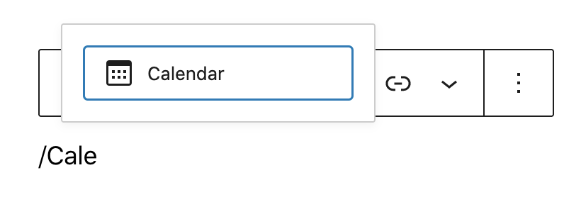 How to quickly add Calendar block