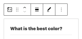 Block Toolbar with options available for the Crowdsignal Block.