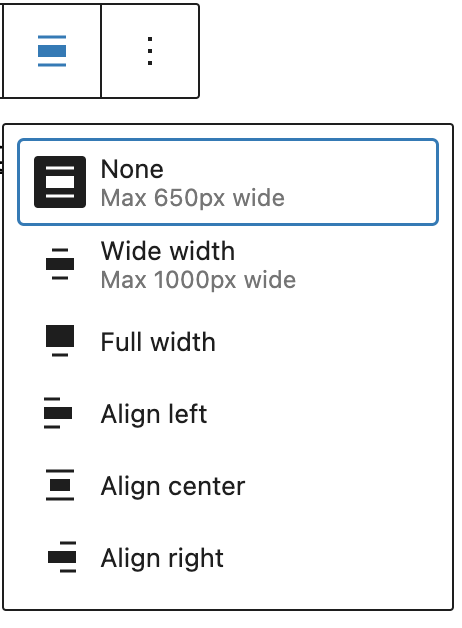 Change alignment in the Categories List block