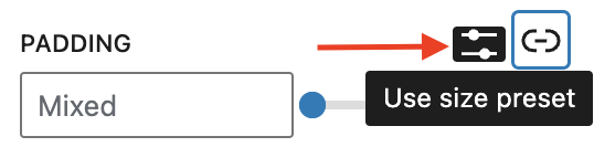 Use the padding preset