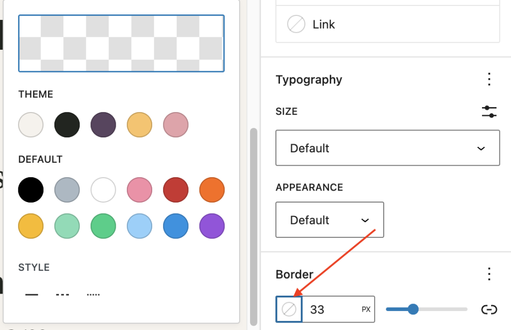 Changing the border width and color