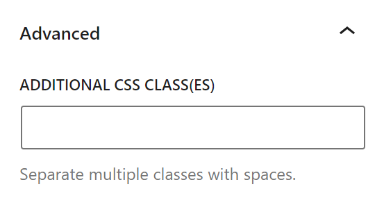 Additional CSS Class(es) field for the Pocket Casts Embed block