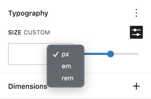 How to change measurement units for font size