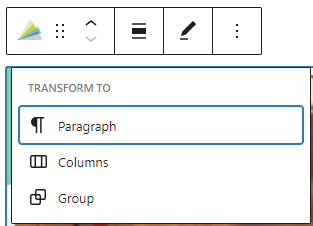 Transform options in the Vimeo block