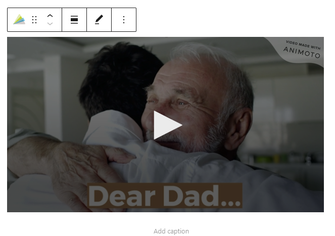 Click the embed button, your video
from Animoto will be displayed