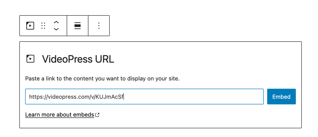 Editing the block URL via the "edit" option.